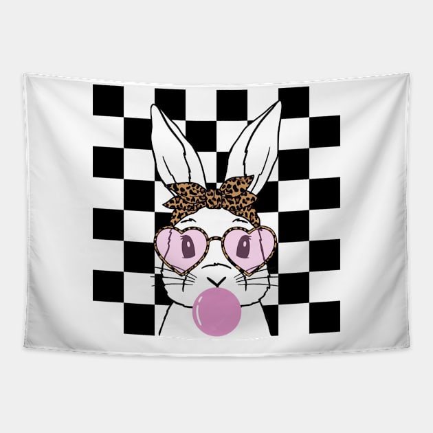 Leopard Easter Bunny Rabbit Happy Easter Day Tapestry by Maddalena's