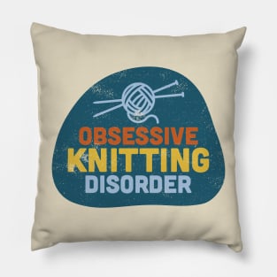 Vintage Knitting Graphic for Knitters Pillow