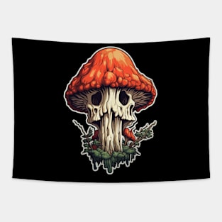 Trippy Psychedelic Mushroom Deathcap Tapestry