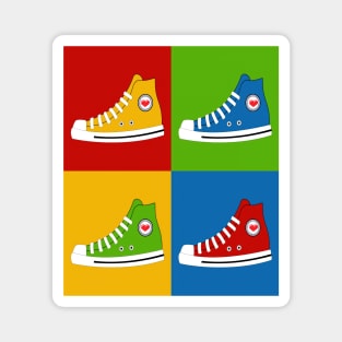 High-Tops in Vivid Blocks: Pop Art Kicks Magnet