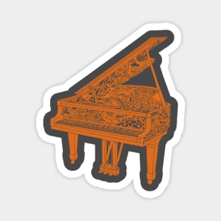 Piano Playing - Orange Ink! Magnet