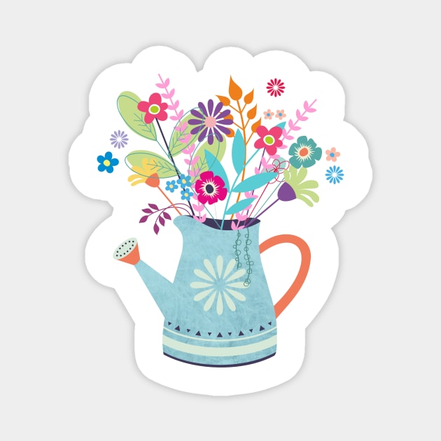 Flower watering can Magnet by mil_papeles