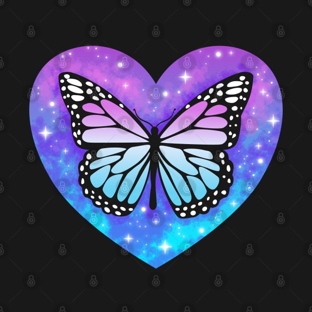 Heart Sky Stars Butterfly art by PnJ