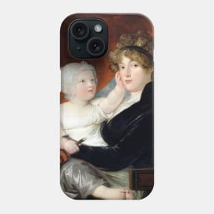 Mrs Benjamin West II with her son Benjamin West III by Benjamin West Phone Case