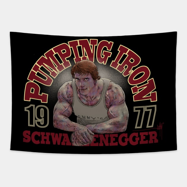 Pumping Iron Tapestry by Jun Pagano