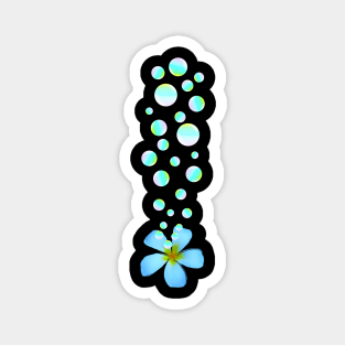 Frangipani Flower with soap bubbles Magnet