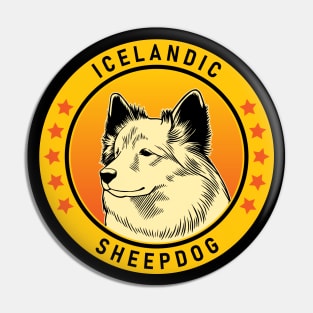 Icelandic Sheepdog Portrait Pin