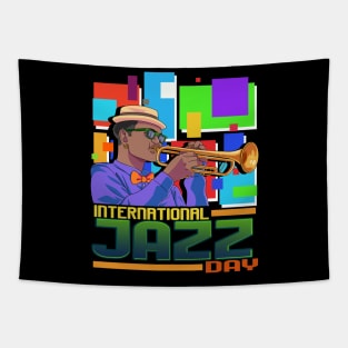 International Jazz Day Trumpet Lover Tapestry