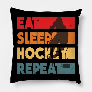 Eat Sleep Ice Hockey Repeat Pillow