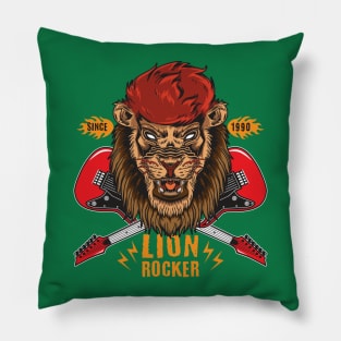 Retro Lion Rocker Pillow