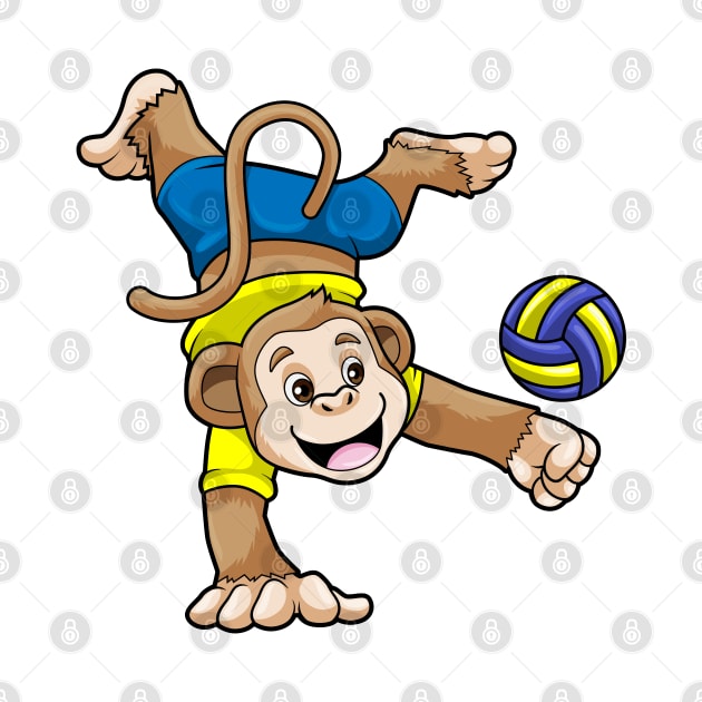 Monkey at Sports with Volleyball by Markus Schnabel