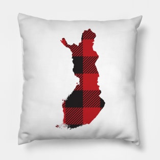 Finland Suomi Flannel Plaid Design Pillow