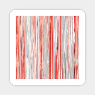 coral grey white pink striped pattern Magnet