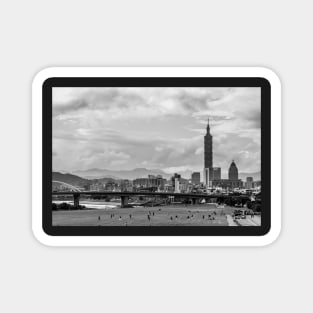 Unique landscape photography of Taipei cityscape 101 tower Magnet