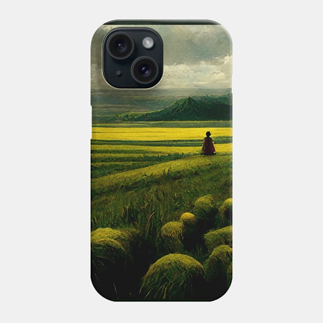 Peaceful Yellow Field | Gazing Phone Case by Kazaiart