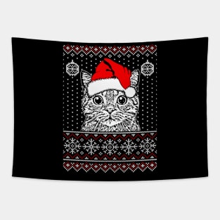 merry catmas ugly sweater Tapestry