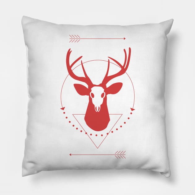 Red Deer Pillow by LaurTheDino