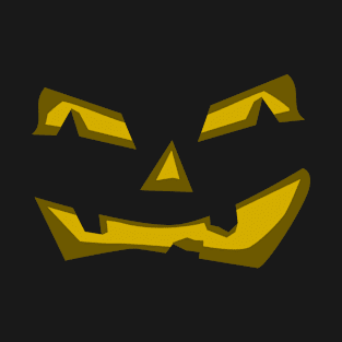 Crazy Jack-o-lantern Carved Pumpkin Face - Orange T-Shirt