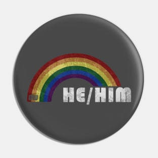 Grunge LGBT+ Pride - He/Him Pin