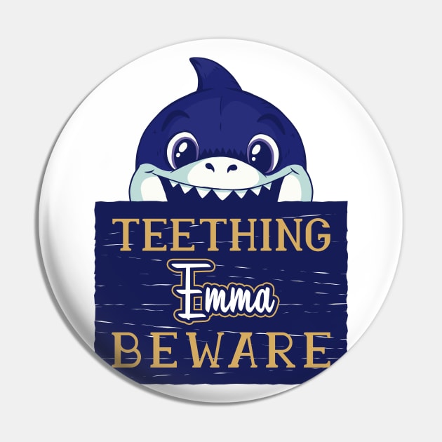 Emma - Funny Kids Shark - Personalized Gift Idea - Bambini Pin by Bambini