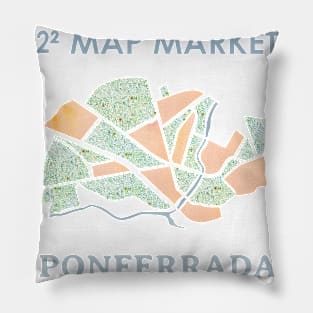 Ponferrada Map - Full Size Pillow