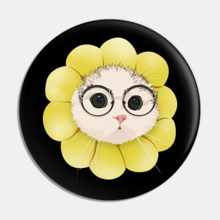 Sun Cat Flower Glasses Pin