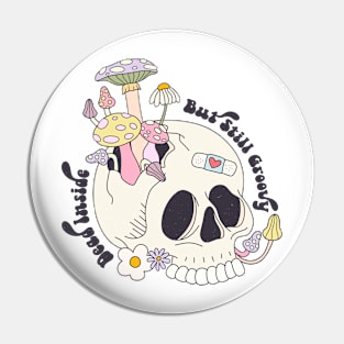 Dead Inside but Still Groovy Funny Cute Dark Pin