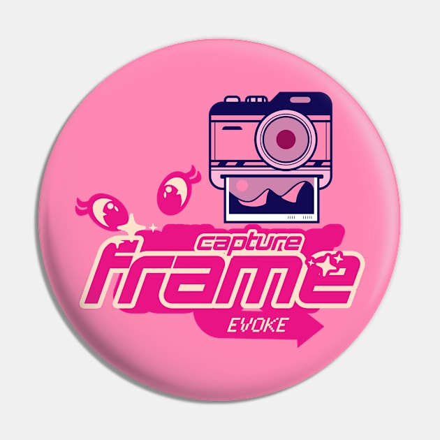 Lady Photographer in Pink and Lilac Y2K Aesthetic Pin by RetroColors