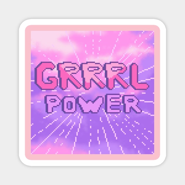 Pixel GIRL POWER Magnet by bhawanie