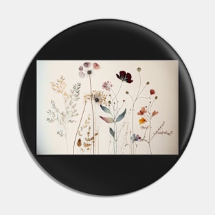 Floral Garden Botanical Print with wild flowers Pin