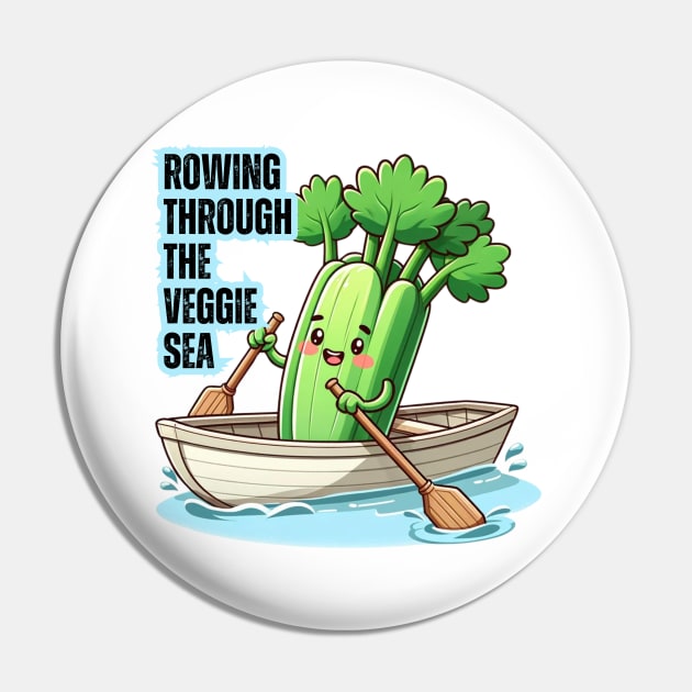 Celery Sailor on Veggie Voyage Pin by vk09design