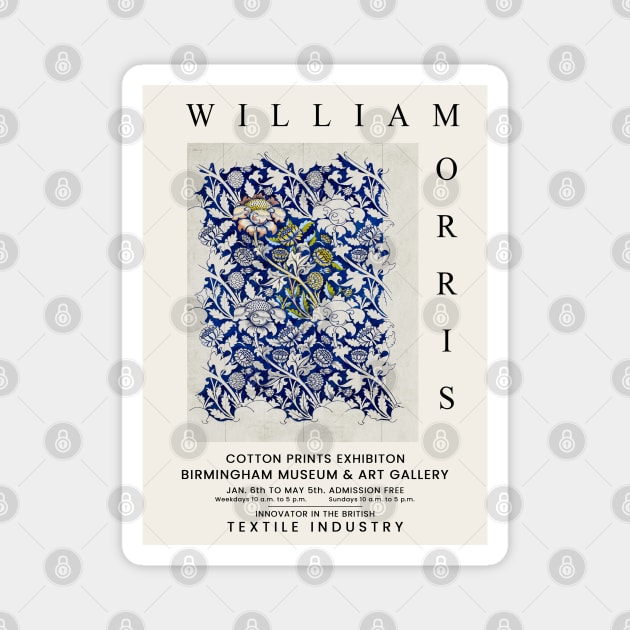 William Morris Exhibition Wall Art Textile Pattern Magnet by VanillaArt