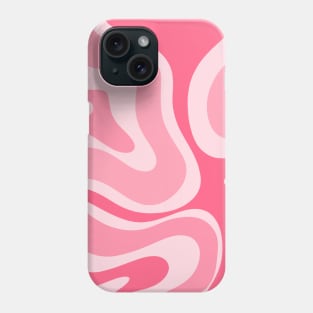 Modern Retro Liquid Swirl Abstract Pattern in Candy Pink Phone Case