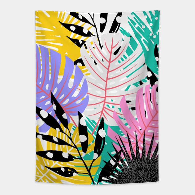 Colorful leaves seamless pattern Tapestry by HANART