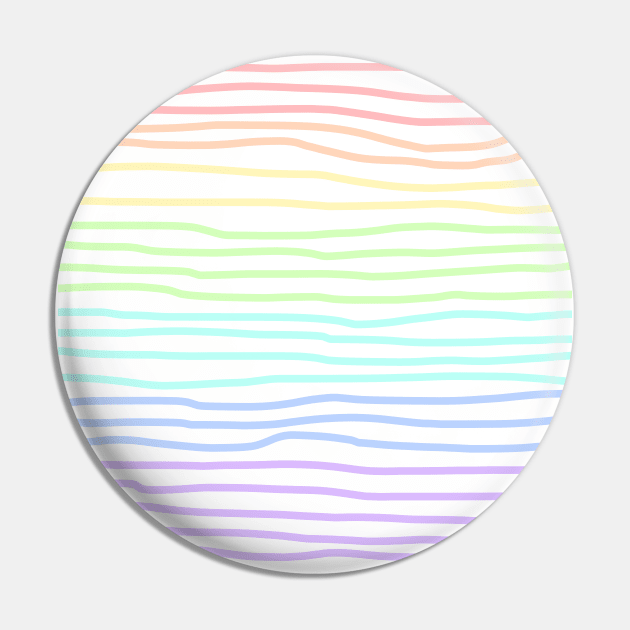 Pastel Rainbow Hand Drawn Lines - Lighter Pin by Whoopsidoodle