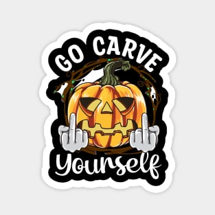 Funny Carved Pumpkin Men Women Funny Halloween Magnet