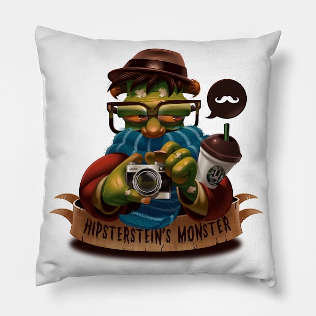 Hipsterstein`s Monster Pillow by Fiocco's