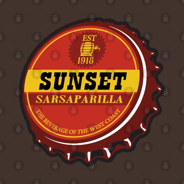 Vintage Sunset Sarsaparilla Bottlecap by StudioPM71