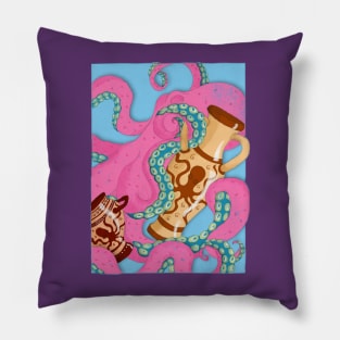 Octopus with Mycenaean ceramics Pillow