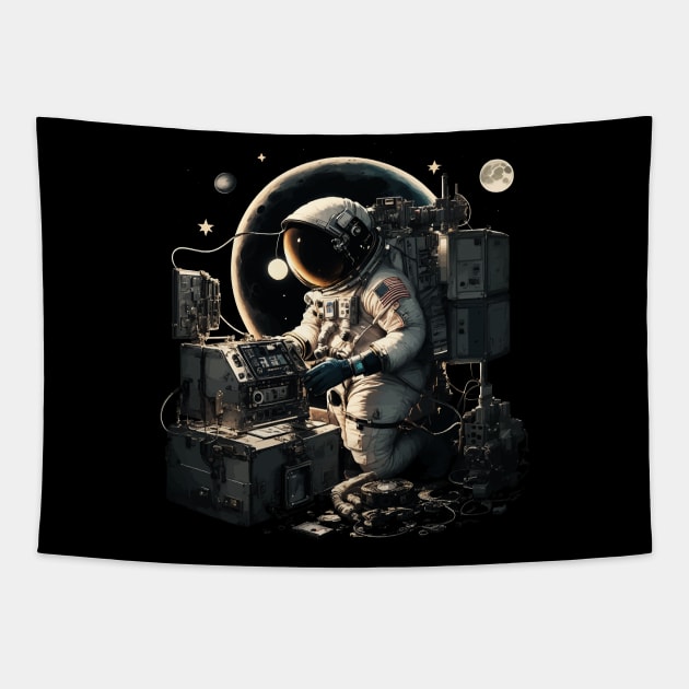 astronaut beatbox Tapestry by Lamink