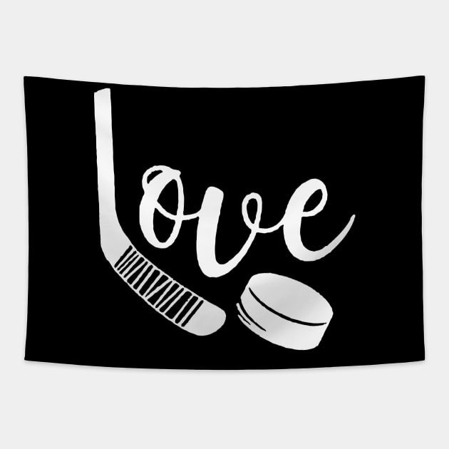 Love Ice Hockey Funny Hockey Lover Gift For Hockey Fans Tapestry by HomerNewbergereq