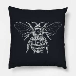 Steampunk Bumblebee (white) Pillow