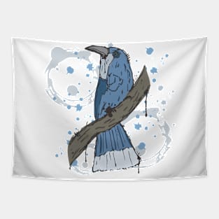 Blue bird watercolor sketch Tapestry