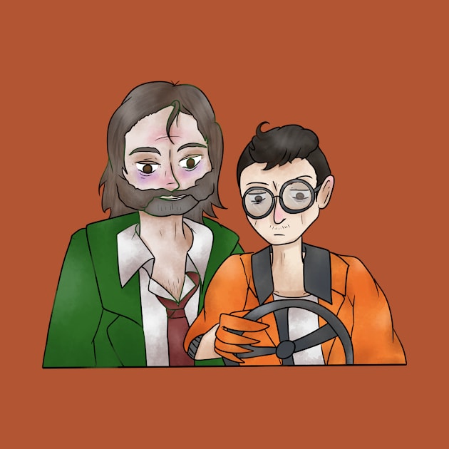 Disco Elysium Kim And Harry Driving Design by nhitori