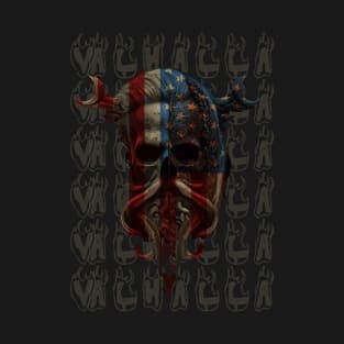 Until Valhalla Viking USA Flag T-Shirt