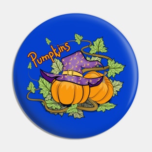 Pumpkins Art - Witch Hat Pin