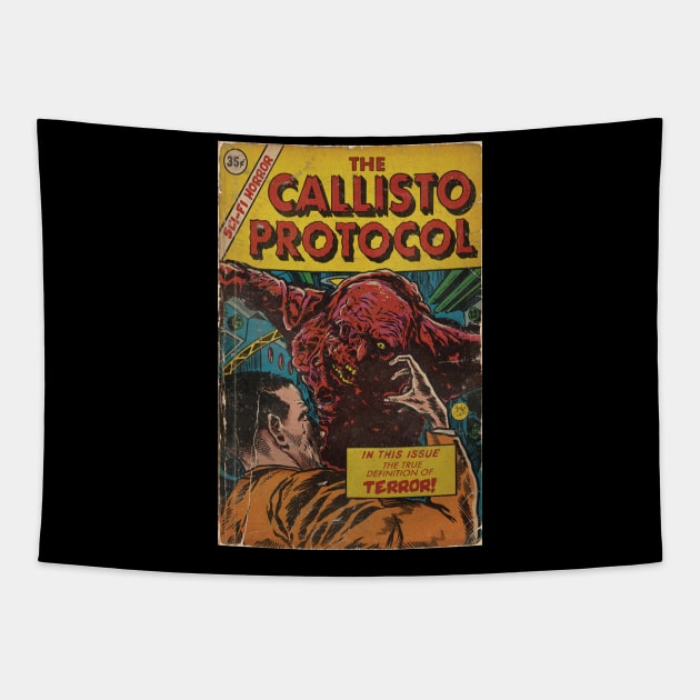 Callisto Protocol vintage comic fan art Tapestry by MarkScicluna