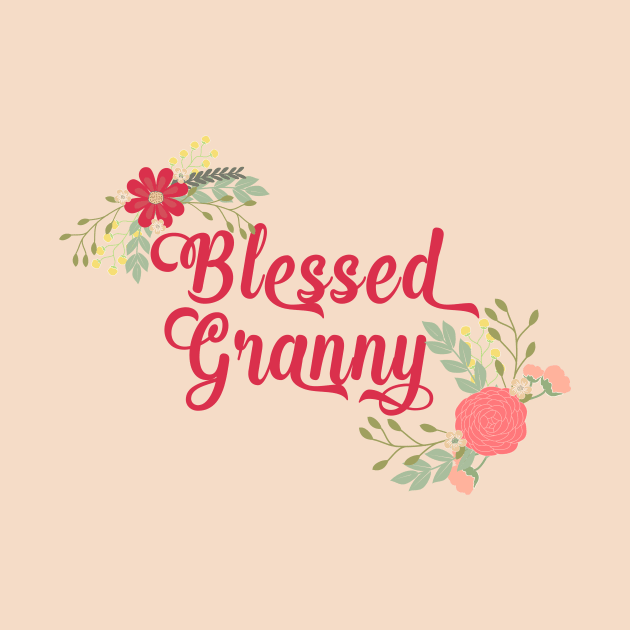 Blessed Granny Floral Christian Grandma Art by g14u