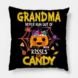 Grandma Never Runs Out Of Kisses Or Candy Halloween Pillow