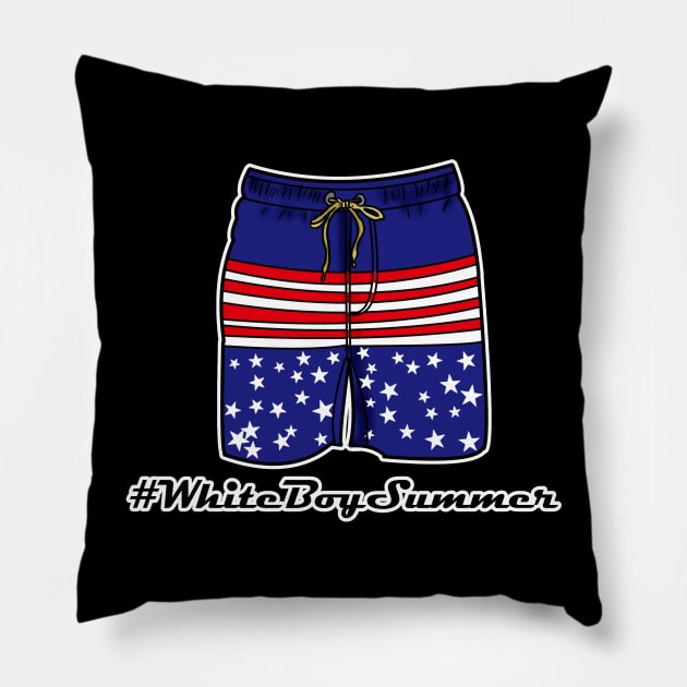 White Boy Summer (Shorts/Swimming Trunks) Design #WBS Pillow by FrenArt